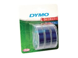 3D tłoczona BLISTER, 3 rolki, niebieska, 9mm x 3m -  do wytłaczarek dymo