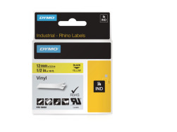 Taśma Winylowa z trwałym klejem Dymo Rhino 12mm x 5,5m - żółta