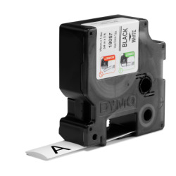 Taśma/rurka termokurczliwa Dymo Rhino 9mm x 1,5m, na kabel o Ǿ Min. 1.73mm – Max. 3.73mm, biała