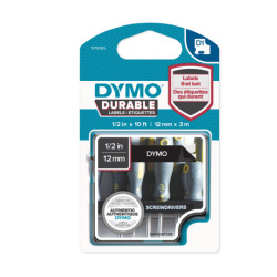 Taśma Dymo D1 Durable - 12mm x 3m - biały/czarna