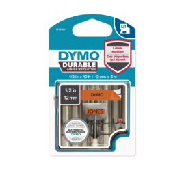 Taśma Dymo D1 Durable - 12mm x 3m - czarny/pomarańczowa