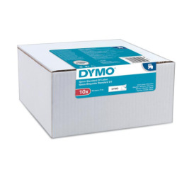 Taśma D1 - 12 mm x 7 m, czarny / biały - VALUE PACK 10 szt.