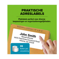 Ekstra duża etykieta logistyczna XXL (tzw. DHL)  - 102 x 210 mm, biała - VALUE PACK 6 szt.