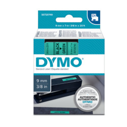 Standardowa taśma Dymo D1 - 9mm x 7m - czarny/zielona (S0720740)