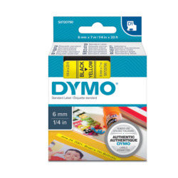 Standardowa taśma Dymo D1 - 6mm x 7m - czarny/żółta (S0720790)