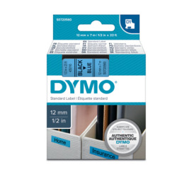 Standardowa taśma Dymo D1 - 12mm x 7m - czarny/niebieska (S0720560)