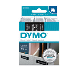 Standardowa taśma Dymo D1 - 12mm x 7m - biały/czarna (S0720610)