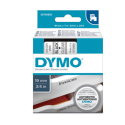 Standardowa taśma Dymo D1 - 19mm x 7m - czarny/przezroczysta (S0720820)