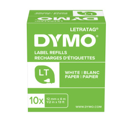 Taśma papierowa Dymo LetraTAG 12mm x 4m - biała (59421)