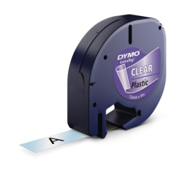 Taśma plastikowa Dymo LetraTAG 12mm x 4m - przezroczysta