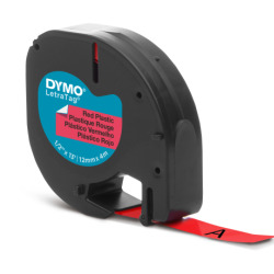 Taśma plastikowa Dymo LetraTAG 12mm x 4m - czerwona
