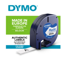 Taśma plastikowa Dymo LetraTAG 12mm x 4m - biała (59422)