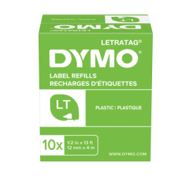 Taśma plastikowa Dymo LetraTAG 12mm x 4m - biała (59422)