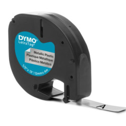 Taśma plastikowa Dymo LetraTAG 12mm x 4m - srebrna