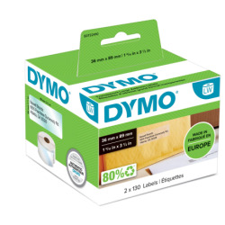 Etykieta Dymo duża  adresowa 89mm x 36mm - przezroczysta