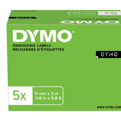 Taśma do wytłaczarek Dymo 3D tłoczona BLISTER, 3 rolki, czarna, 9mm x 3m