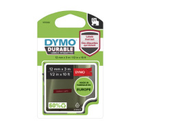 Taśma Dymo D1 Durable - 12mm x 3m - biały/czerwona