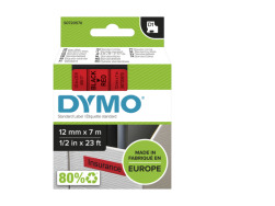 Standardowa taśma Dymo D1 - 12mm x 7m - czarny/czerwona (S0720570)