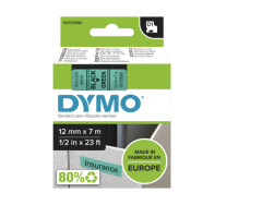 Standardowa taśma Dymo D1 - 12mm x 7m - czarny/zielona (S0720590)