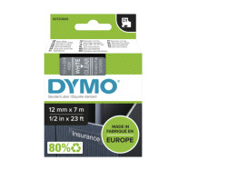 Standardowa taśma Dymo D1 - 12mm x 7m - biały/przezroczysta (S0720600)